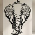 Decoratiune de perete, 5511, Metal, Dimensiuni: 71 x 90 cm, Negru
