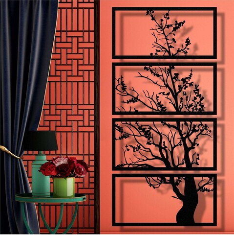 Decoratiune de perete, 5498, Metal, Dimensiune: 60 x 120 cm, Negru