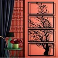 Decoratiune de perete, 5498, Metal, Dimensiune: 60 x 120 cm, Negru