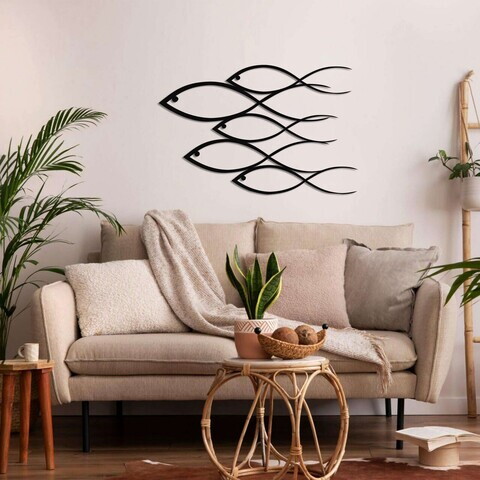 Decoratiune de perete, 5497, Metal, Dimensiune: 60 x 40 cm, Negru