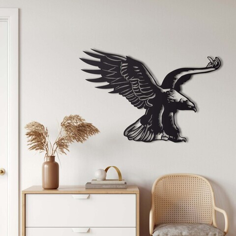 Decoratiune de perete, 5417, Metal, Dimensiune: 75 x 50 cm, Negru