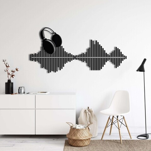 Decoratiune de perete, 5384, Metal, Dimensiuni: 75 x 36 cm, Negru