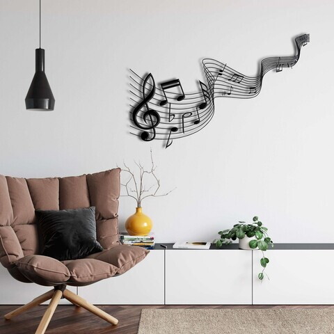 Decoratiune de perete, 5381, Metal, Dimensiuni: 75 x 32 cm, Negru