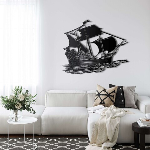Decoratiune de perete, 5355, Metal, Dimensiune: 60 x 48 cm, Negru
