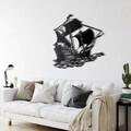 Decoratiune de perete, 5355, Metal, Dimensiune: 75 x 60 cm, Negru