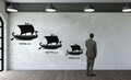Decoratiune de perete, 5354, Metal, Dimensiuni: 75 x 52 cm, Negru
