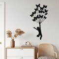 Decoratiune de perete, 5330, Metal, Dimensiuni: 38 x 75 cm, Negru