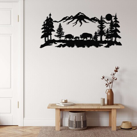 Decoratiune de perete, 5328, Metal, Dimensiune: 60 x 26 cm, Negru