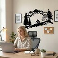 Decoratiune de perete, 5323, Metal, 100 x 64 cm, Negru