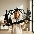 Decoratiune de perete, 5322, Metal, Dimensiuni: 75 x 48 cm, Negru