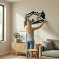 Decoratiune de perete, 5322, Metal, Dimensiuni: 75 x 48 cm, Negru