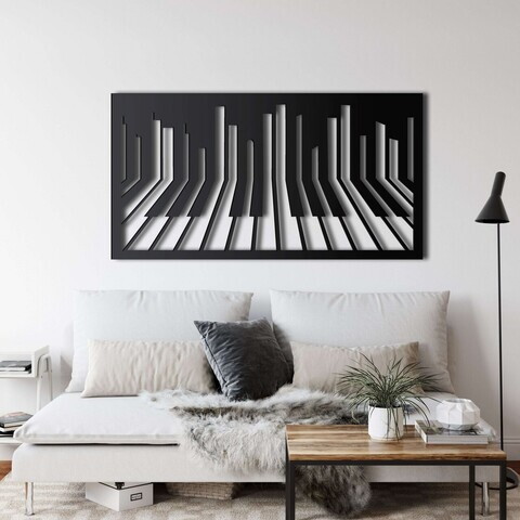 Decoratiune de perete, 5301, Metal, Dimensiune: 60 x 32 cm, Negru