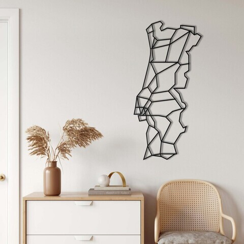 Decoratiune de perete, 5296, Metal, Dimensiuni: 37 x 75 cm, Negru