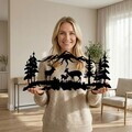 Decoratiune de perete, 5275, Metal, Dimensiuni: 75 x 33 cm, Negru