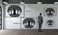 Decoratiune de perete, 5273, Metal, Dimensiune: 150 x 100 cm, Negru