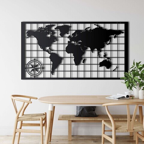 Decoratiune de perete, 5271, Metal, Dimensiuni: 75 x 43 cm, Negru