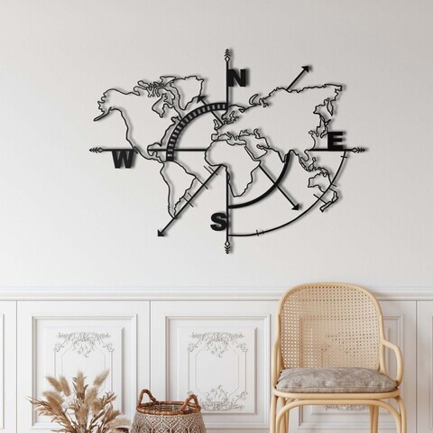 Decoratiune de perete, 5266, Metal, Dimensiuni: 98 x 75 cm, Negru