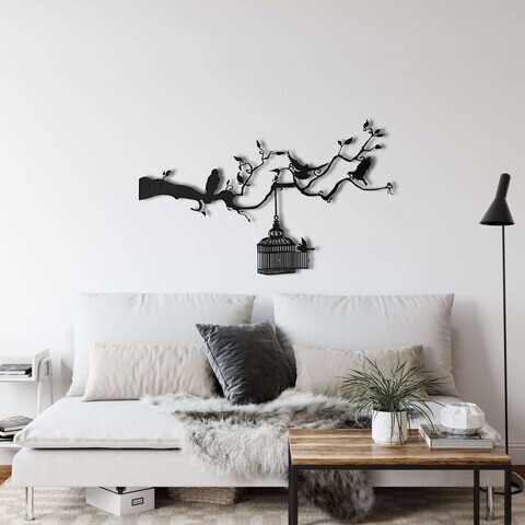 Decoratiune de perete, 5262, Metal, Dimensiuni: 75 x 46 cm, Negru