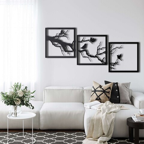 Decoratiune de perete, 5261, Metal, Dimensiune: 50 x 50 cm, Negru