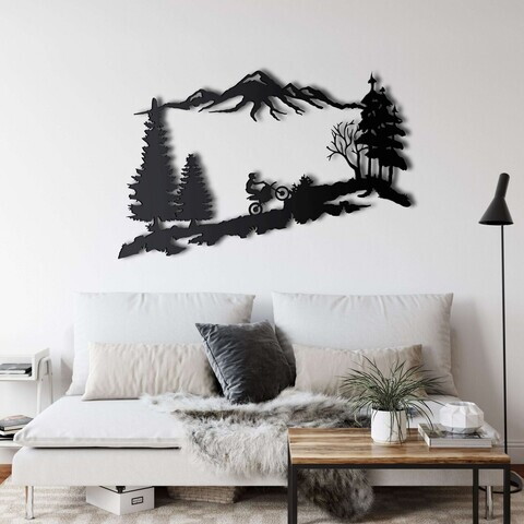 Decoratiune de perete, 5260, Metal, Dimensiuni: 75 x 48 cm, Negru