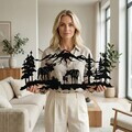 Decoratiune de perete, 5259, Metal, 100 x 44 cm, Negru