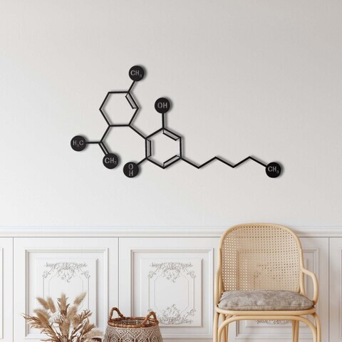Decoratiune de perete, 5253, Metal, Dimensiune: 75 x 40 cm, Negru