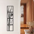 Decoratiune de perete, 5235, Metal, Dimensiuni: 37,5 x 150 cm, Negru