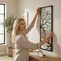 Decoratiune de perete, 5234, Metal, Dimensiune: 34 x 100 cm, Negru