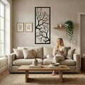 Decoratiune de perete, 5234, Metal, Dimensiune: 34 x 100 cm, Negru