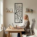 Decoratiune de perete, 5234, Metal, Dimensiune: 34 x 100 cm, Negru