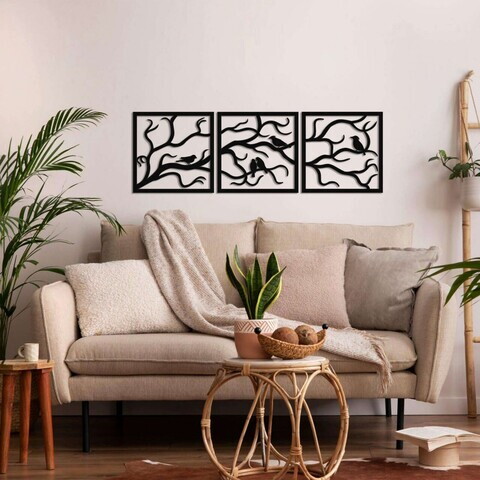 Decoratiune de perete, 5232, Metal, Dimensiuni: 154 x 50 cm, Negru