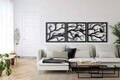 Decoratiune de perete, 5232, Metal, Dimensiuni: 232 x 75 cm, Negru