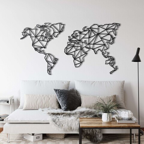 Decoratiune de perete, 5212, Metal, Dimensiuni: 120 x 63 cm, Negru