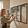 Decoratiune de perete, 5211, Metal, Dimensiune: 120 x 60 cm, Negru