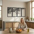 Decoratiune de perete, 5211, Metal, Dimensiuni: 175 x 88 cm, Negru