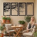 Decoratiune de perete, 5211, Metal, Dimensiune: 200 x 100 cm, Negru