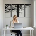 Decoratiune de perete, 5211, Metal, Dimensiune: 200 x 100 cm, Negru