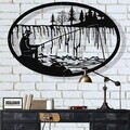 Decoratiune de perete, 5203, Metal, Dimensiune: 75 x 50 cm, Negru