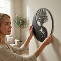 Decoratiune de perete, 5201, Metal, Dimensiune: 72 x 72 cm, Negru