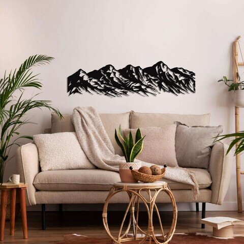 Decoratiune de perete, 5199, Metal, Dimensiune: 75 x 20 cm, Negru