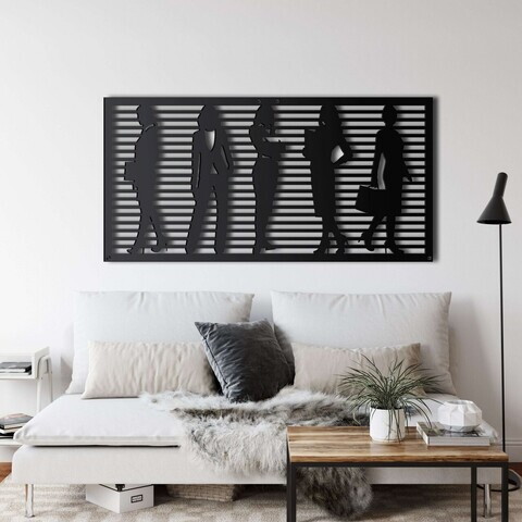 Decoratiune de perete, 5194, Metal, Dimensiuni: 76 x 38 cm, Negru