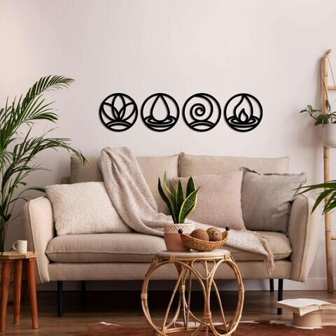 Decoratiune de perete, 5187, Metal, Dimensiune: 45 x 45 cm, Negru