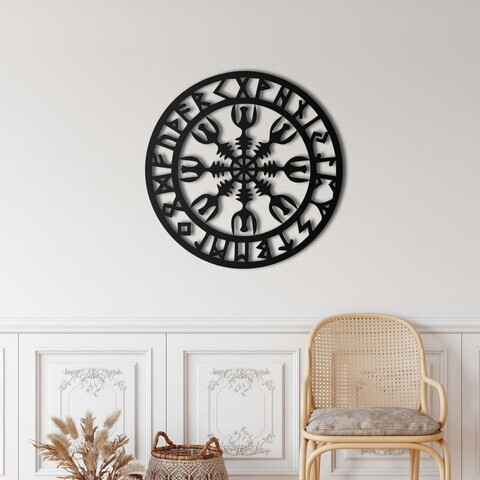 Decoratiune de perete, 5169, Metal, Dimensiune: 72 x 72 cm, Negru