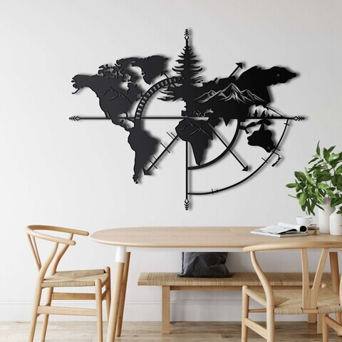 Decoratiune de perete, 5148, Metal, Dimensiuni: 98 x 75 cm, Negru