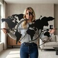 Decoratiune de perete, 5141, Metal, Dimensiuni: 98 x 75 cm, Negru