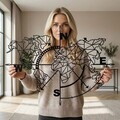 Decoratiune de perete, 5140, Metal, Dimensiuni: 98 x 75 cm, Negru