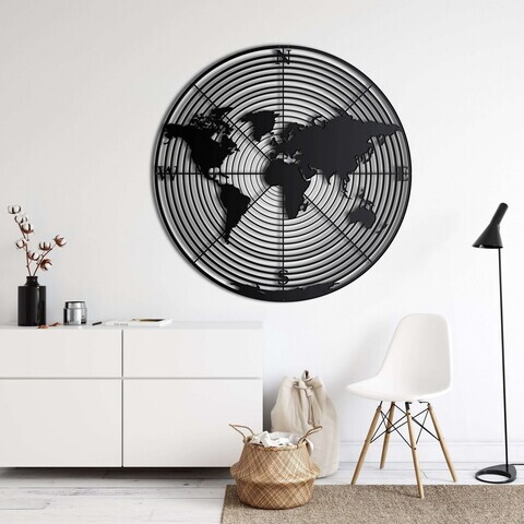 Decoratiune de perete, 5139, Metal, Dimensiune: 60 x 60 cm, Negru