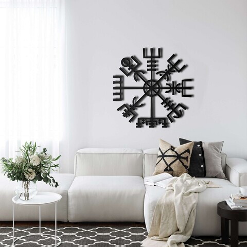 Decoratiune de perete, 5126, Metal, Dimensiune: 45 x 45 cm, Negru