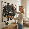 Decoratiune de perete, 5121, Metal, Dimensiune: 75 x 50 cm, Negru