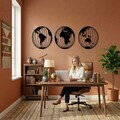 Decoratiune de perete, 5119, Metal, Dimensiuni: 50 x 50 x 50 cm, Negru